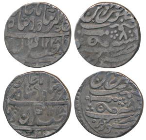 Daulat Rao, Silver Rupee (2), Sheopur Mint, in the name of Muhammad Akbar II, AH 1228/8, c