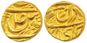Sahib Singh (AH 1196-1229, 1781-1813 AD), Gold Mohur, 10.72g, in the name of Ahmed Shah Du