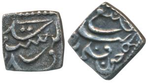 Tamil Nadu —unattributed, Silver (’Velli’) Fanam, 2.7g, bearing crude Farsi / Arabic legen