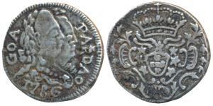 Goa, Maria I & Pedro III (1777-1787 AD), Silver Pardao, 5.35g, obv. conjoined busts of the