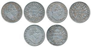 William IV, Silver Rupee, 1835, Calcutta Mint, RS incuse, B / II, Bud leaves, 20 Berries, 