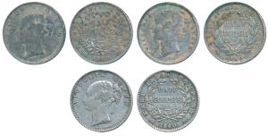 Victoria Queen, Silver ½ Rupee (3), 1840, Continuous legend (2), Divided legend. About Fin