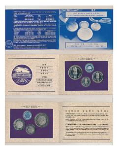 1991 Proof Set, 37th Commonwealth Parliamentary Conference, set of 3, Rupee 1 to 10. In im