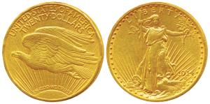 United States of America, Saint-Gaudens double eagle Gold $ 20, 33.43g, Liberty standing o