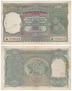 Burma, George VI, Rupees 100, 1945, Calcutta, signed C. D. Deshmukh, Military Administrati