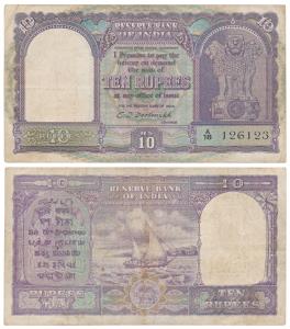 Rupees 10, 1949, signed C. D. Deshmukh, (J&R 6.4.1.1). Very Fine+, Very Rare.