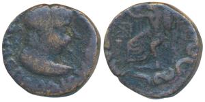 Indo-Greeks, Hermaeus / Hermaios (c. 40-1 BC), Copper Tetradrachm, 8.46g, obv. diademed an