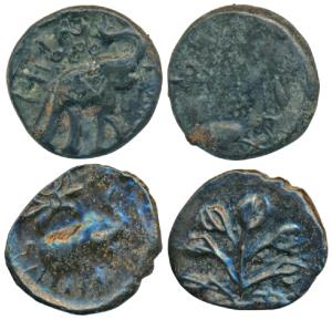 Western Kshatrapas, Kshaharata Family, Nahapana (c. 119-124 AD), Copper Karshapana, obv. e
