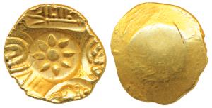 Yadavas of Devagiri, Rama Deva (c. 1270-1311 AD), Gold Padma Tanka, 3.83g, five punches, l