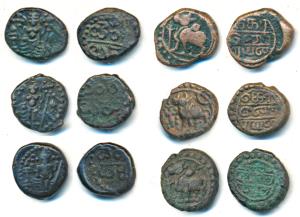 Madurai Nayakas, Ventakappa II (1586-1614 AD), Copper Kasu (3), obv. standing figure of Ve