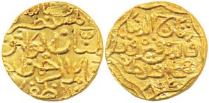 Taj-ud-Din Firuz Shah (AH 800-825, 1397-1422 AD), Gold Tanka, 11.03g, Mintless type, al-mu