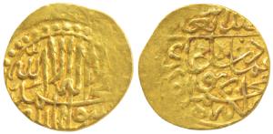 Humayun, Gold ¼ Mithqal, 1.10g, mintless type but attributed to Badakhshan area, obv. Kali