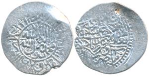 Kamran Mirza (1509-1557 AD), Silver Shahrukhi, 4.76g, Kabul Mint, Kalima within circle wit