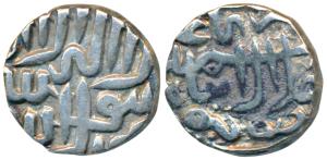 Akbar, Silver Tanka, 6.97g, without mint name, probably Mandu, a Malwa Issue (KM 75.2). Ab