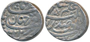 Nur Jahan, Silver Rupee, 11.39g, Patna Mint, poetic couplet on obv., AH (10)37/22 (KM 168.