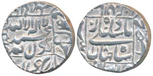 Shah Jahan, Silver Rupee, 11.45g, Patna Mint, RY 18, legend within square area, complete m