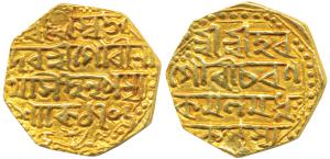 Gaurinatha Simha (SE 1702-1718, 1780-1796 AD), Gold Mohur, 11.29g, legend Sri Sri Hara Gau