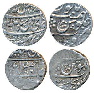 Sironj Mint, Silver Rupee (2), in the name of Alamgir II RY Ahd; Indore Feudatory, in the 