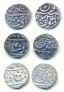 Jafarabad urf Chandor Mint, Silver Rupee (3), in the name of Shah Alam II, usual floral sp
