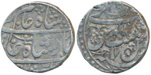 Asafnagar Mint, Silver Rupee, 10.99g, in the name of Shah Alam II, RY 17, sword on obv., f