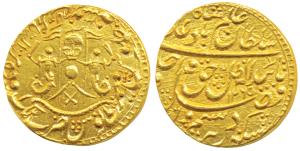 Wajid Ali Shah (AH 1263-1272, 1847-1856 AD), Gold Ahsrafi, 10.70g, Mulk Awadh Bait al Sult
