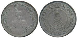 Ganga Singh (VS 1944-1999, 1887-1942 AD), Silver Rupee, 12.93g, obv. portrait of the ruler