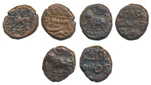 Krishna Raja Wodeyar (AH 1225-1285, 1810-1868 AD), Copper 5 Cash (3), type II, caparisoned