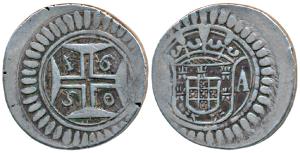 Goa, Joao IV, Silver Xerafim, 10.60g, 1650 AD, obv. rev. crowned arms divide GA within a c