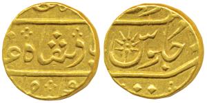 Surat Mint, Gold Mohur, 11.54g, struck at the Bombay Mint, (c. 1801-1802), in the name of 