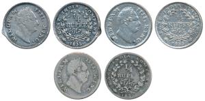 William IV, Silver ¼ Rupee, 1835, Calcutta Mint, RS incuse, Wreath with 20 Berries (10L+10