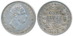 William IV, Silver Rupee, 1835, Calcutta Mint, RS incuse, C / II, Extremely thin letters a