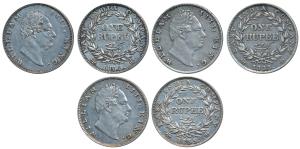 William IV, Silver Rupee (3), 1835, Bombay Mint, No initials, B / II, Bud leaves, 20 Berri