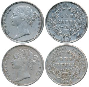 Victoria Queen, Silver Rupee, 1840, Divided legend, Calcutta / Bombay Mint, W.W. raised, 2