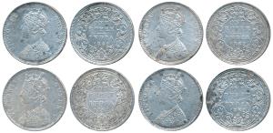 Victoria Queen, Silver Rupee, 1862, A / II / 0 / 4, (Prid 79) Extremely Fine; A / II / 0 /