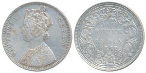 Victoria Queen, Silver Rupee, Bombay Mint, 1862, A / II / 0 / 10, (Prid 93). Very Fine+.