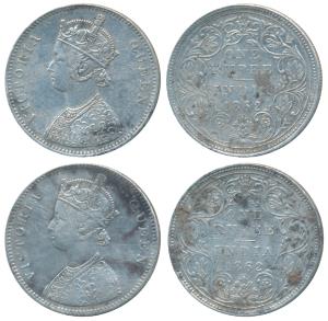 Victoria Queen, Silver Rupee, 1862, Bombay Mint, A / II / 0 / 10, (Prid 93). About Very Fi