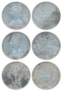 Victoria Empress, Silver Rupee, 1885, Bombay Mint, A3 / II / B raised, (Prid 168), (2), A3