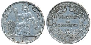 French Indo-China, Silver Piastre, 27g, 1903, obv. Liberty seated left, rev. denomination 