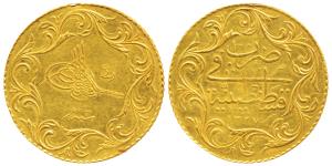 Turkey, Muhammad V , Monnaie de Luxe 100 Kurush, 7.03g, accession AH 1327, year 3 (KM 755)