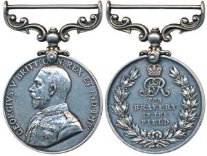 Military Medal, George V, Silver, crowned royal cipher and ’For Bravery in the Field’ encl