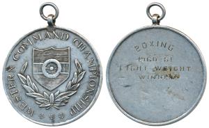 Western Command Championship (Army), Silver Medal, 41.6g, Boxing 1960-61, Light Weight Win