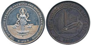 The Native Share & Stock Brokers Association, Silver Medal, 149.73g, obv. Laxmiji standing