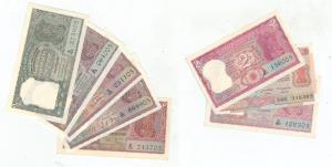 Rupees 2, set of 36 notes with different dates and signatures of all varieties, all ending