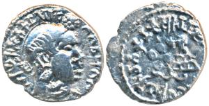 Satavahanas, Gautamiputra Sri Yajna Satakarni (167-196 AD), Silver Drachma, 2g, obv. bust 