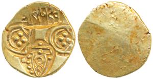Paramaras of Vidarbha, Jagadeva (c. 12th century), Gold Pagoda, 3.68g, punches of temple s