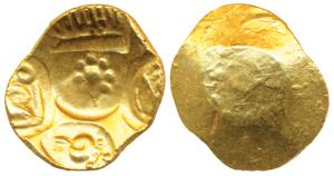 Yadavas of Devagiri, Singhana Deva (c. 1200-1247 AD), Gold Gadyana / Padma Tanka, 3.85g, P