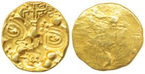 Yadavas of Devagiri, Singhana I (c. 1115-1145 AD), Gold Gadyana, 3.76g, Punch-marked type,