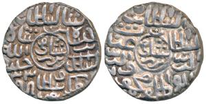 Ghiyath al-din Mahmud, Silver Tanka, 10.8g, Nusratabad Mint, al-sultan bin al-sultan ghiya