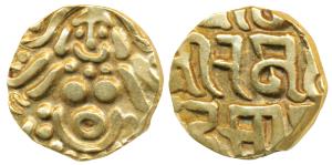 Muhammad bin Sam (AH 589-602, 1193-1206 AD), Gold Dinar, 4.2g, Lakshmi type, goddess Laksh
