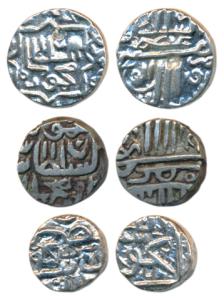 Mahmud Shah I, Silver ¼ Tanka (3), 2.75g, Muhammadabad Champaner Mint (G&G G133); 2.69g, M